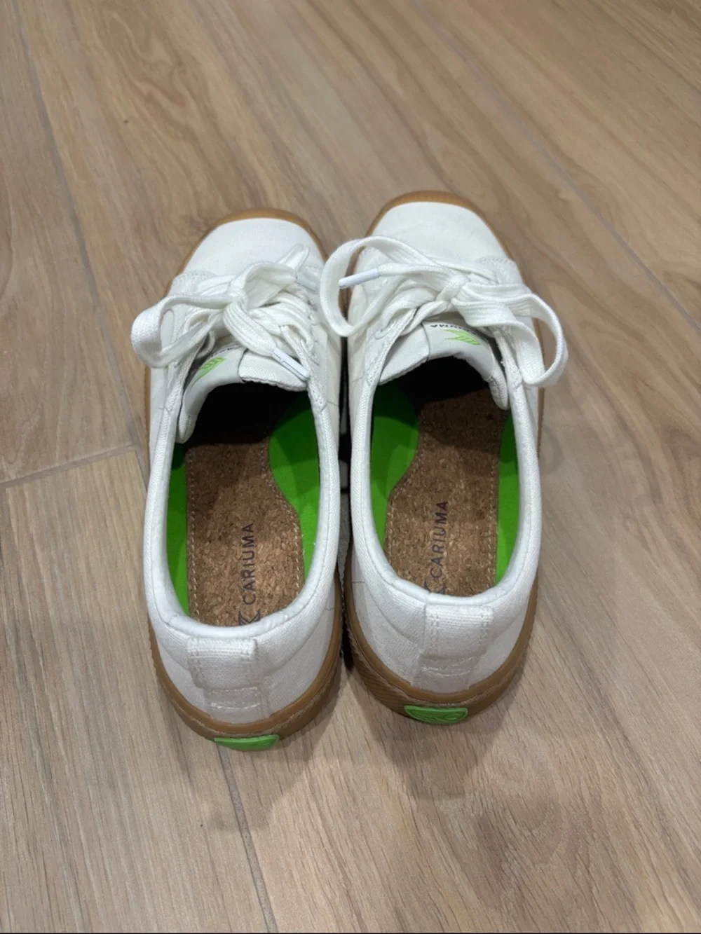 Cariuma White Canvas Sneakers with Gum Sole - Picture 3 of 4